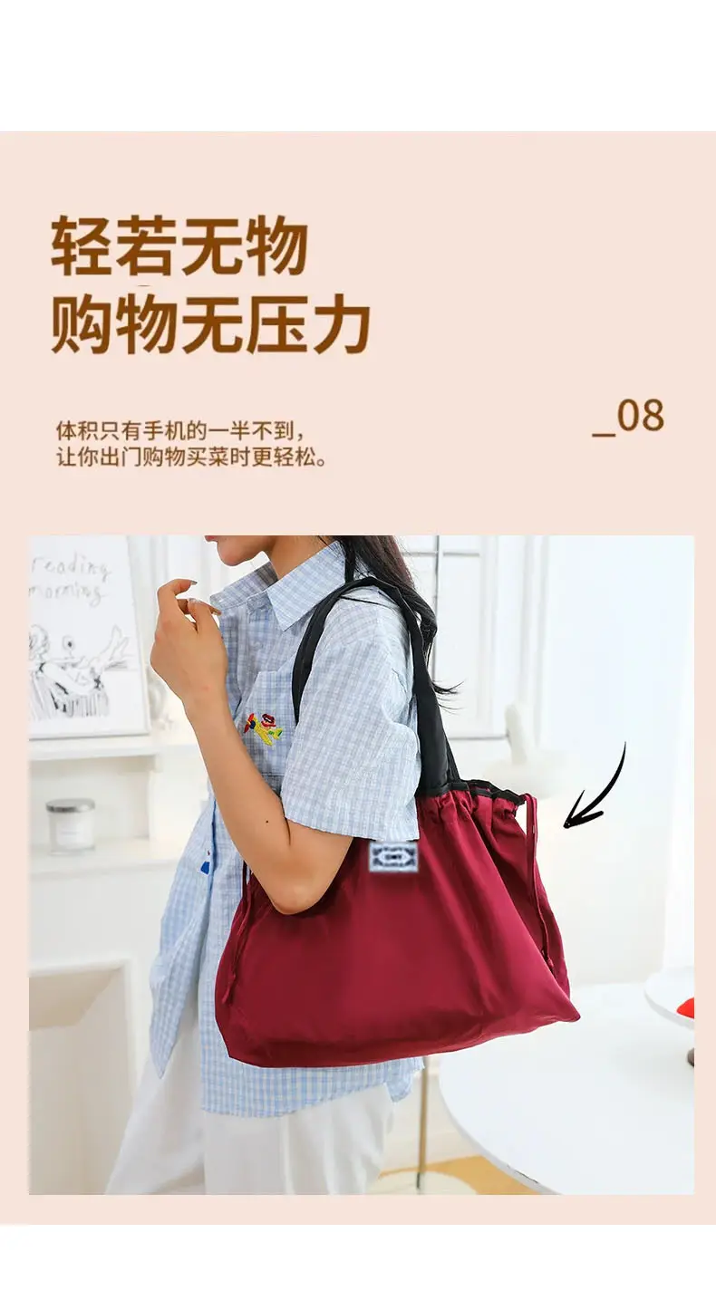 Cross-Border Cloud Shoulder Bag Teal Orange Drawstring Large — feature 9