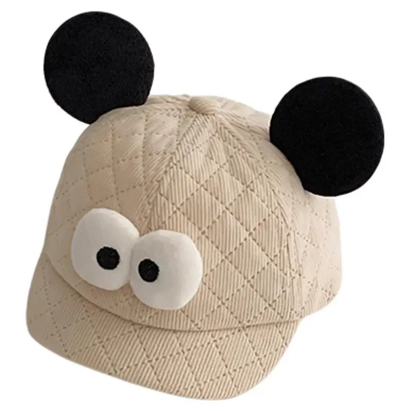 Cute Peaked Kids Hats Brown Black Red White