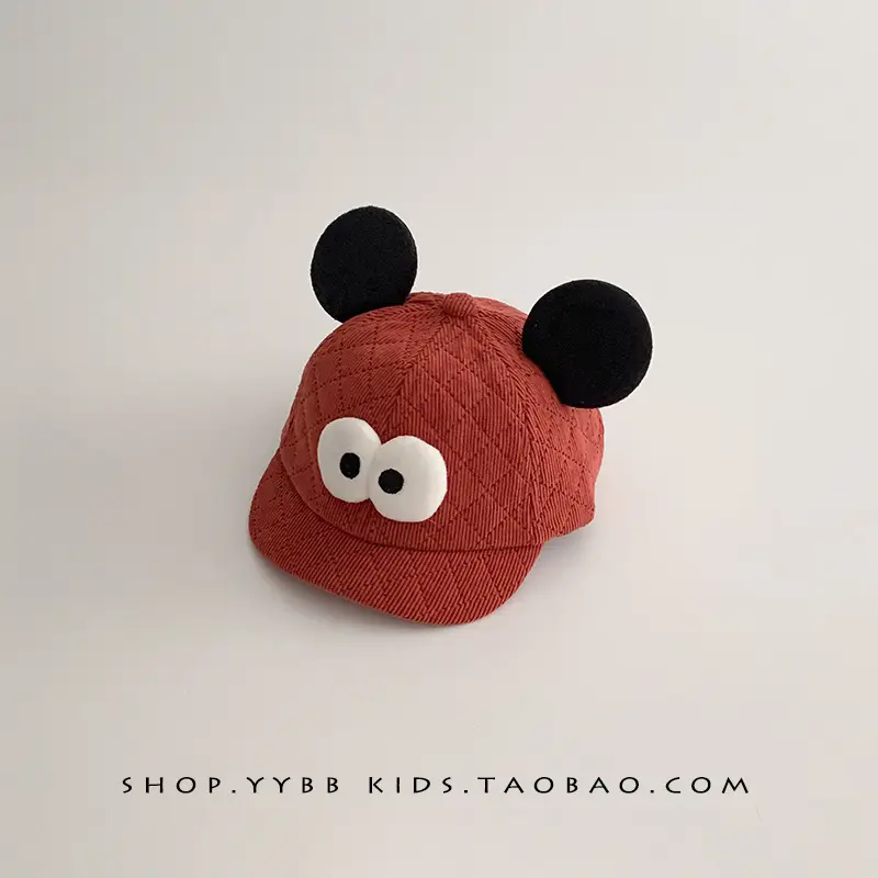 Cute Peaked Kids Hats Brown Black Red White