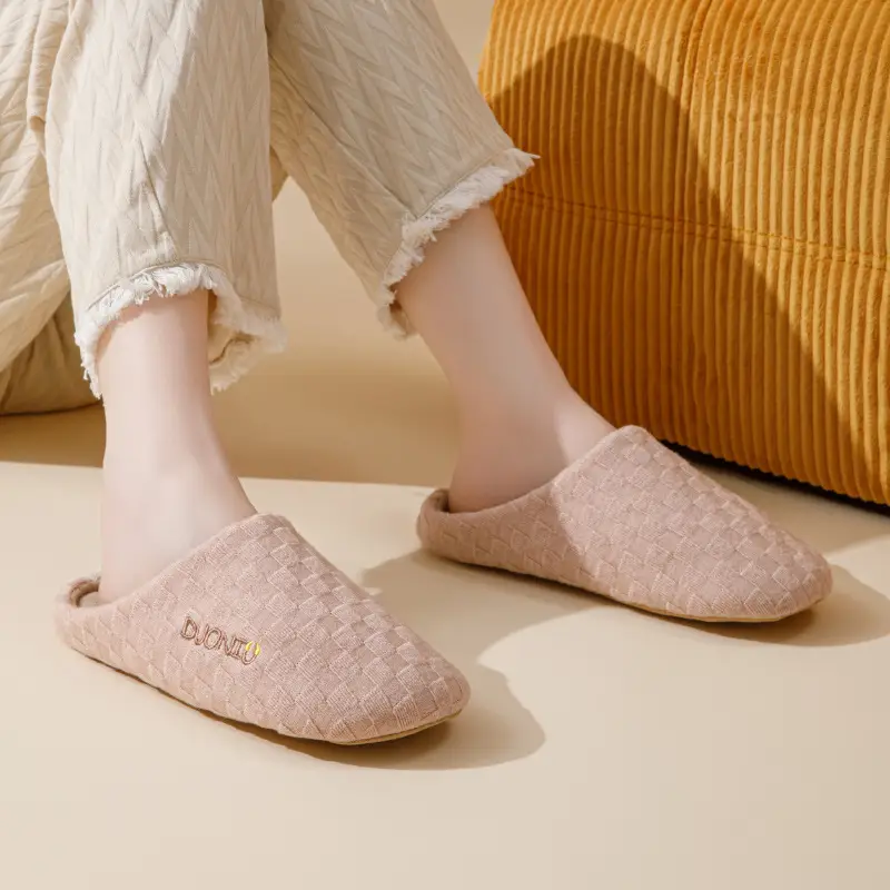 Silent Cotton Slippers Women Autumn Winter Warm Non-Slip