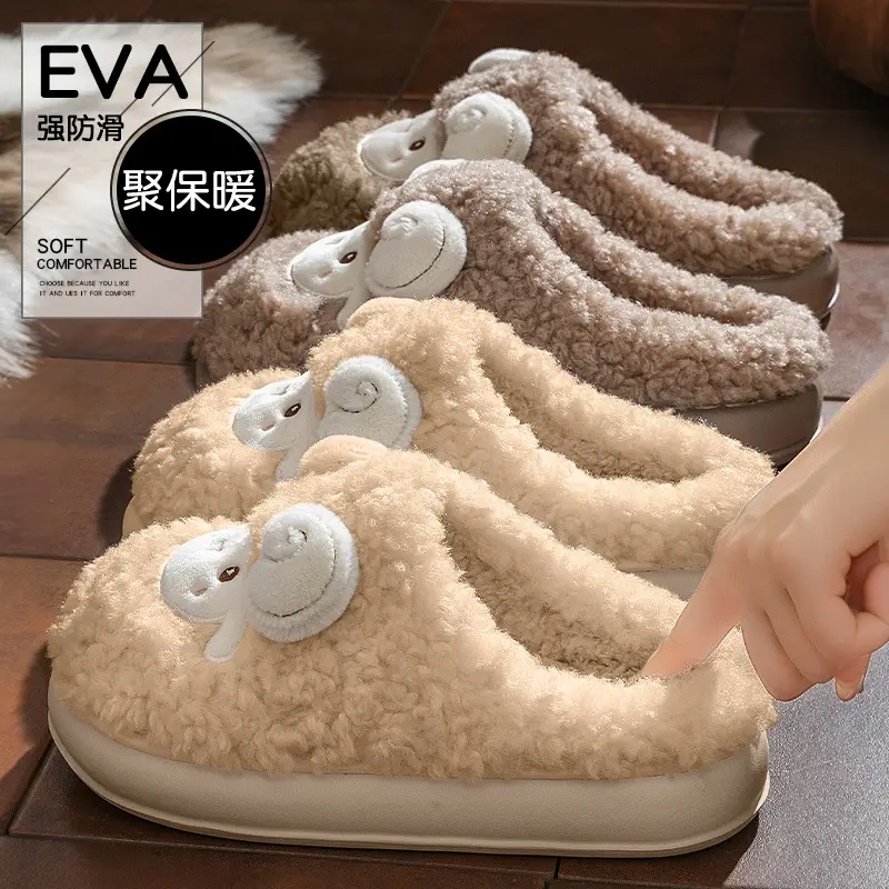 Women's Plush Warm Indoor Slippers Grey Winter - Image 13