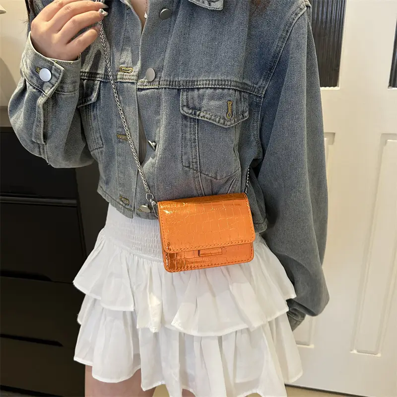 Mirror Patent Leather Chain Crossbody Bag for Women - Image 10