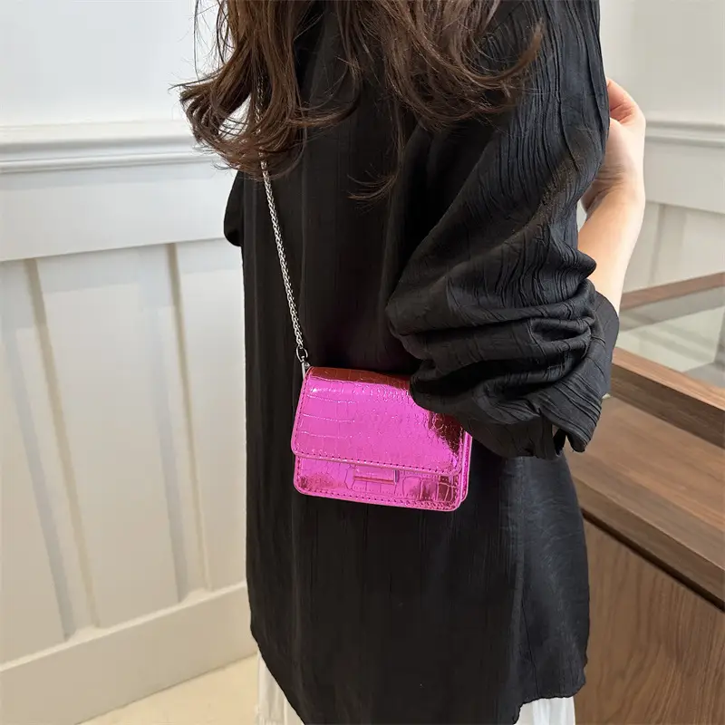 Mirror Patent Leather Chain Crossbody Bag for Women - Image 12