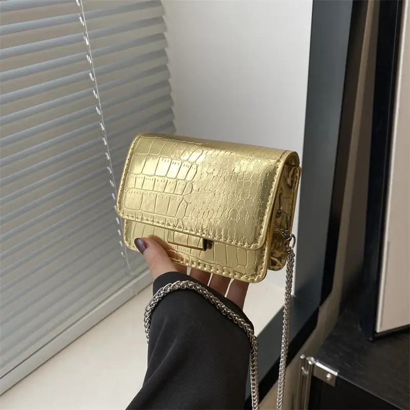Mirror Patent Leather Chain Crossbody Bag for Women - Image 5