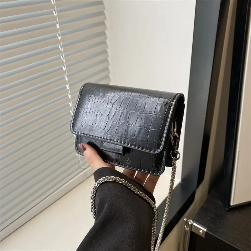 Mirror Patent Leather Chain Crossbody Bag for Women - Image 6