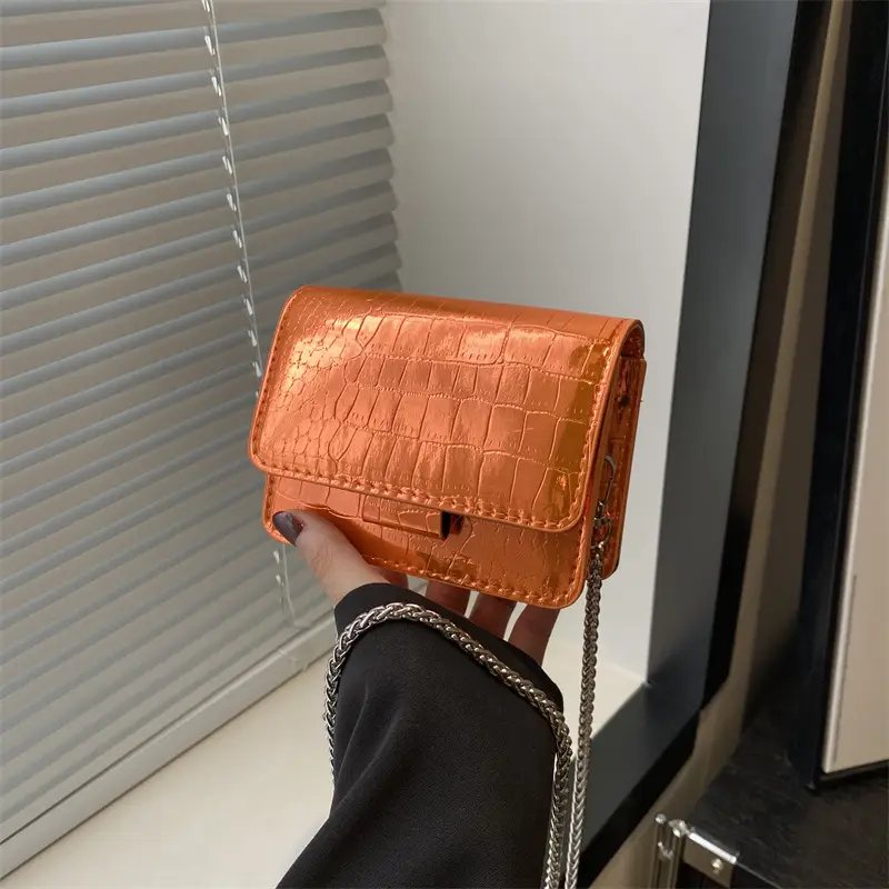 Mirror Patent Leather Chain Crossbody Bag for Women - Image 7
