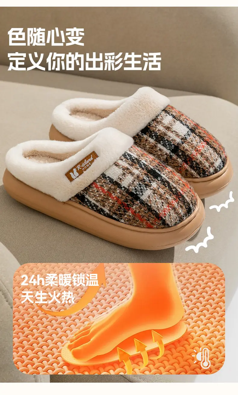 Women's Thick Wool Fleece Slippers Winter Warm Anti-Slip — feature 4