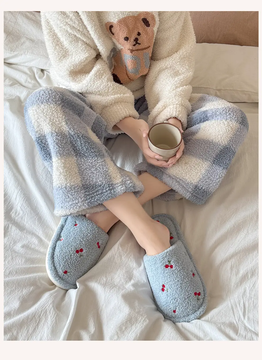 Cherry Cotton Slippers for Women in Autumn and Winter Warm Home Indoor Furry Slippers for Women Home Non-Slip Floor Mops Wholesale — feature 27
