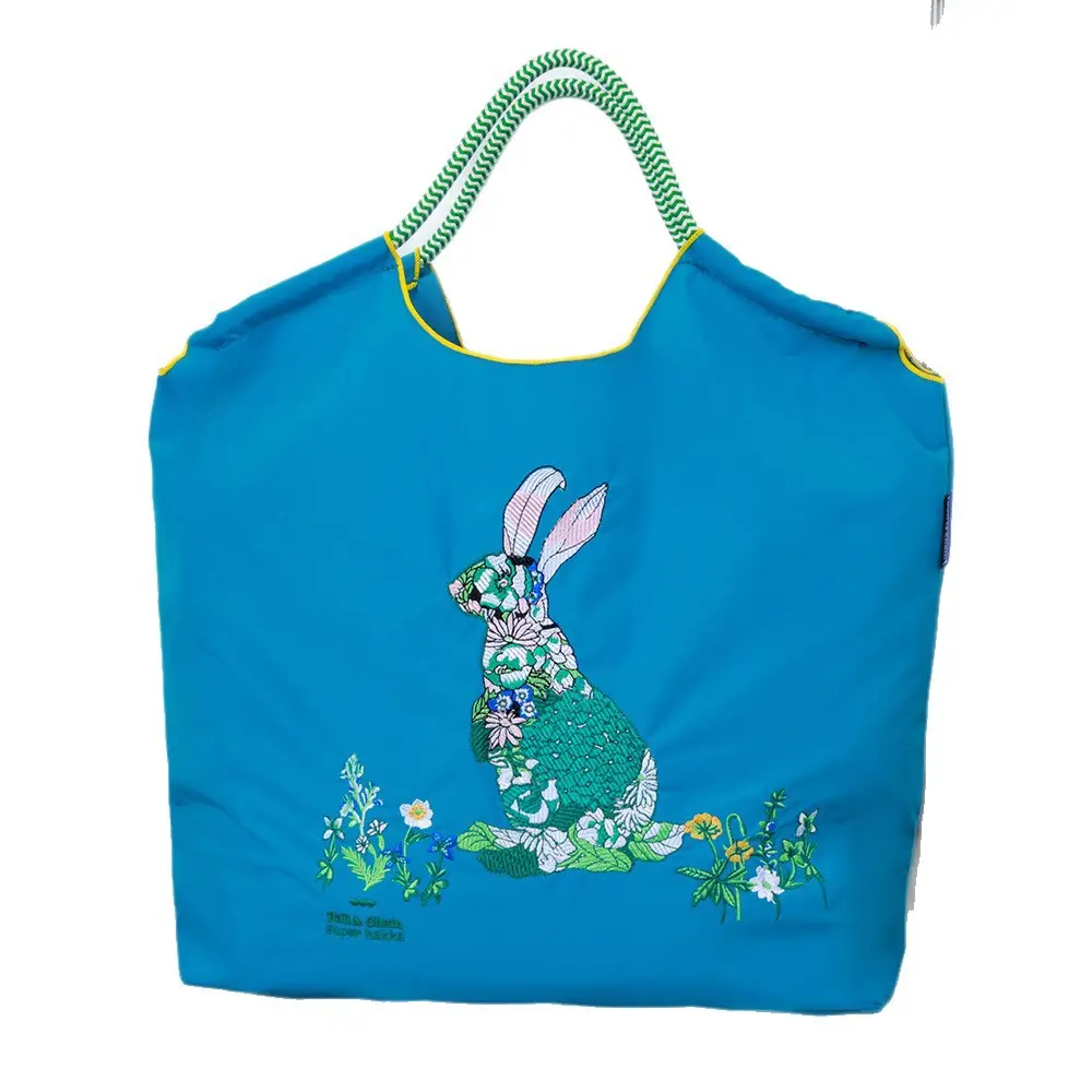 Blue Embroidered Satchel Bag for Women - Image 19