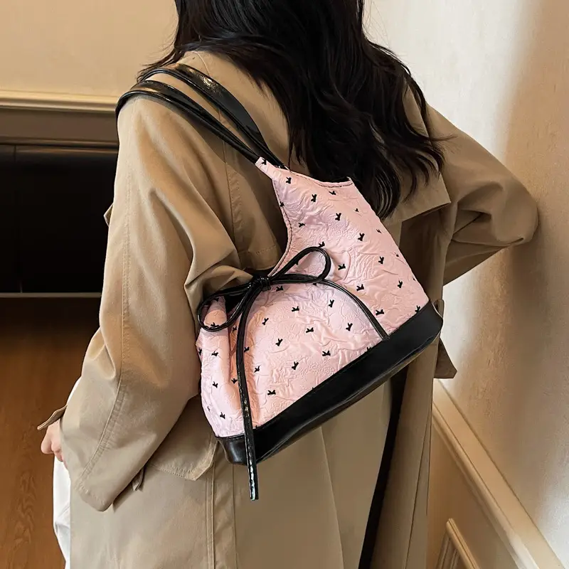 White Bow Armpit Bag for Women 2025