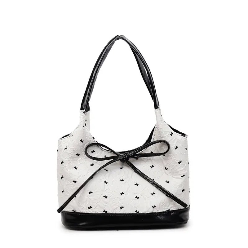 White Bow Armpit Bag for Women 2025