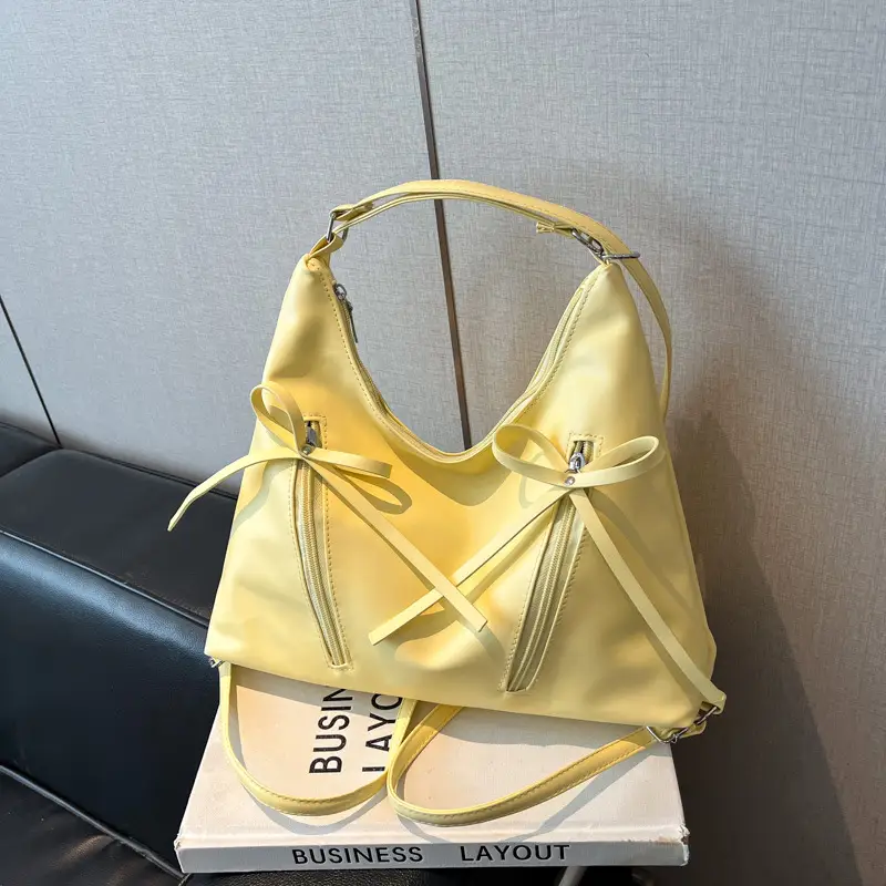 Women's Yellow Bow Shoulder Bag 2024 New Size - Image 5