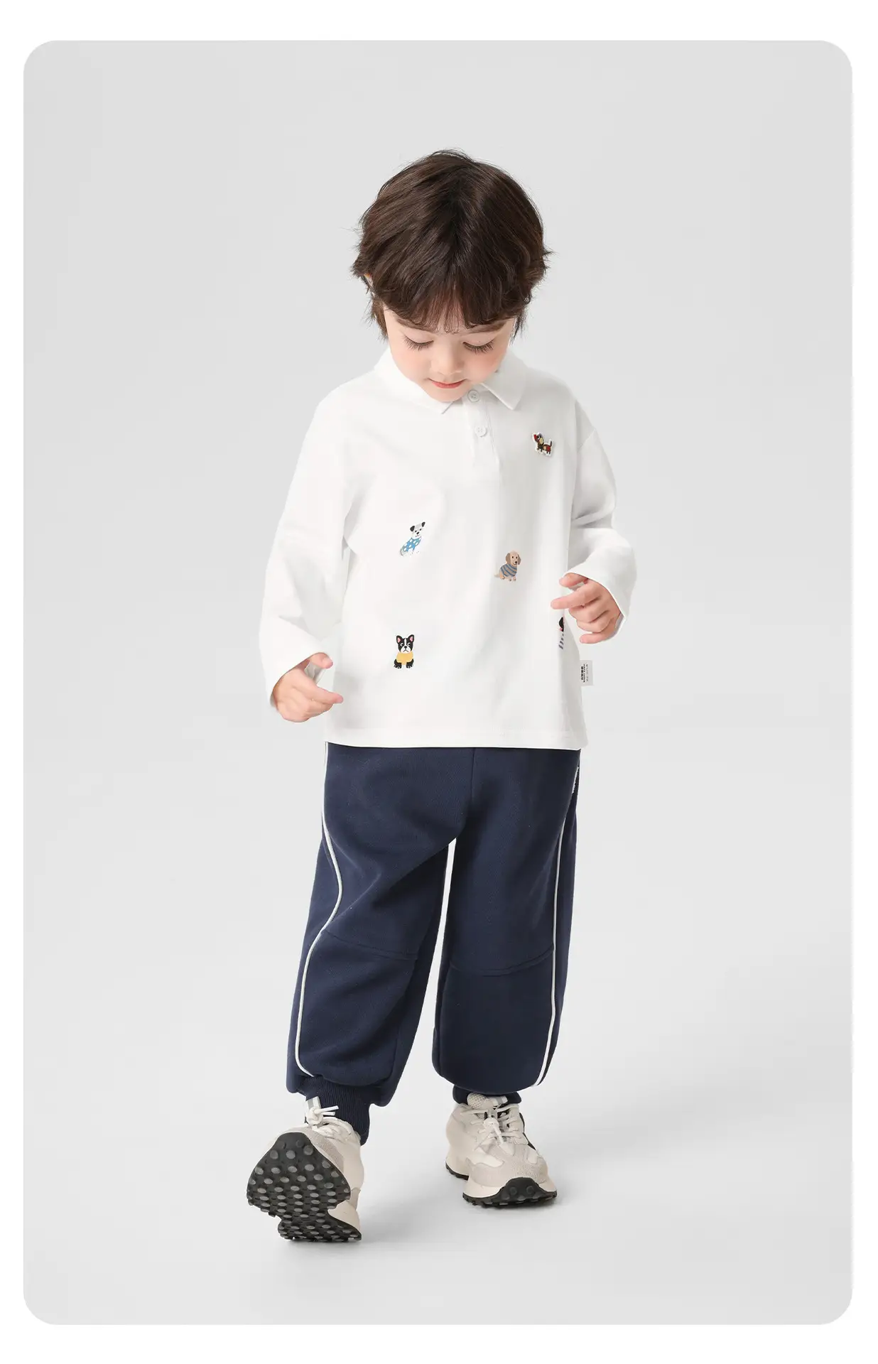 Right European Boys Polo Shirt Long Sleeve Light Blue Autumn 2025 — feature 18