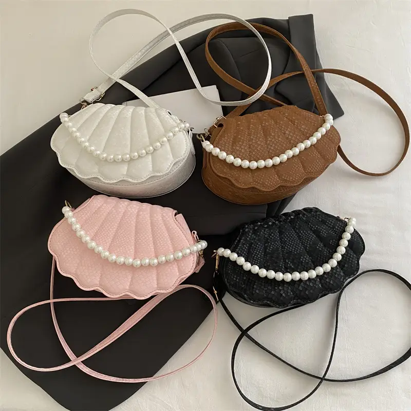 Women's Pearl Embroidered Crossbody Bag Brown