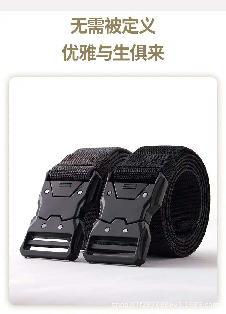 Men's Black Tactical Belt with Quick-Release Buckle — feature 13