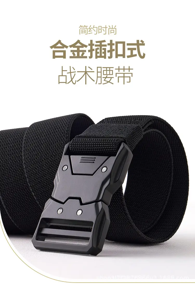 Men's Black Tactical Belt with Quick-Release Buckle — feature 5