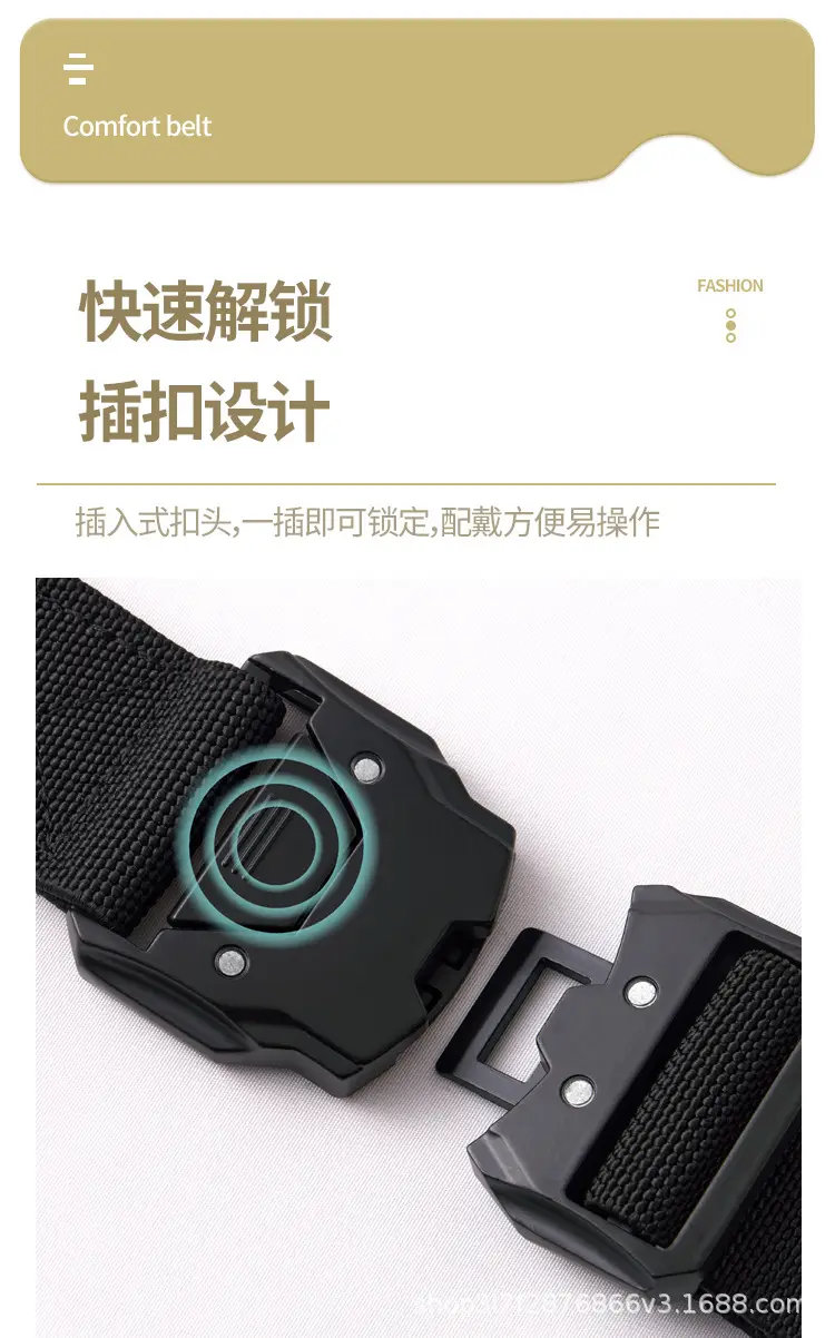 Men's Black Tactical Belt with Quick-Release Buckle — feature 7
