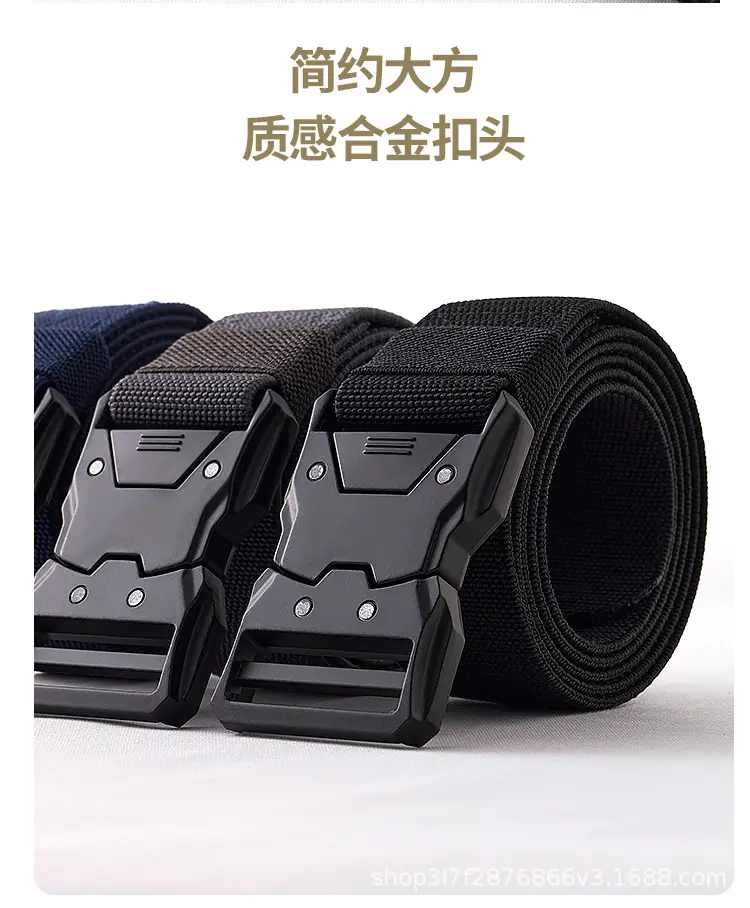 Men's Black Tactical Belt with Quick-Release Buckle — feature 8
