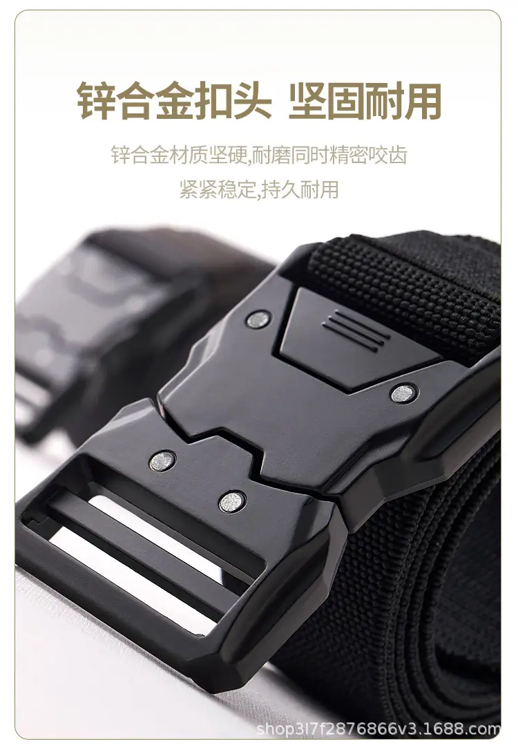 Men's Black Tactical Belt with Quick-Release Buckle — feature 9