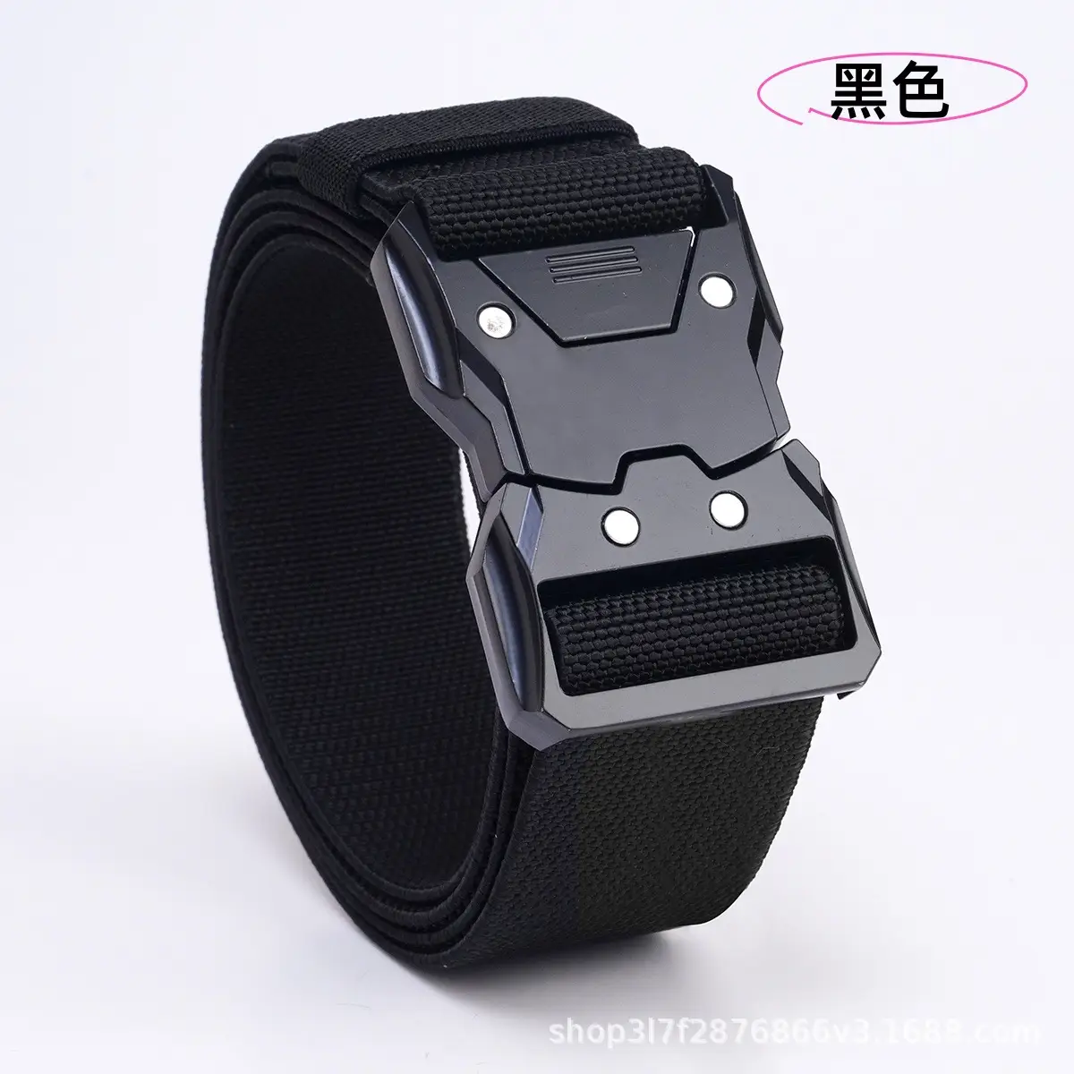 Men's Black Tactical Belt with Quick-Release Buckle - Image 8