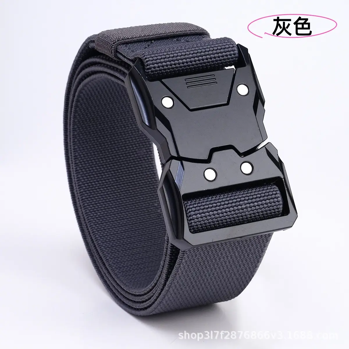 Men's Black Tactical Belt with Quick-Release Buckle - Image 9