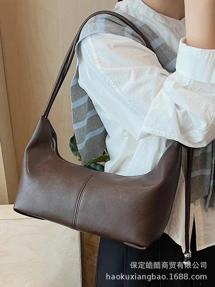 Women Large Capacity Crossbody Bag Brown Leather 2025