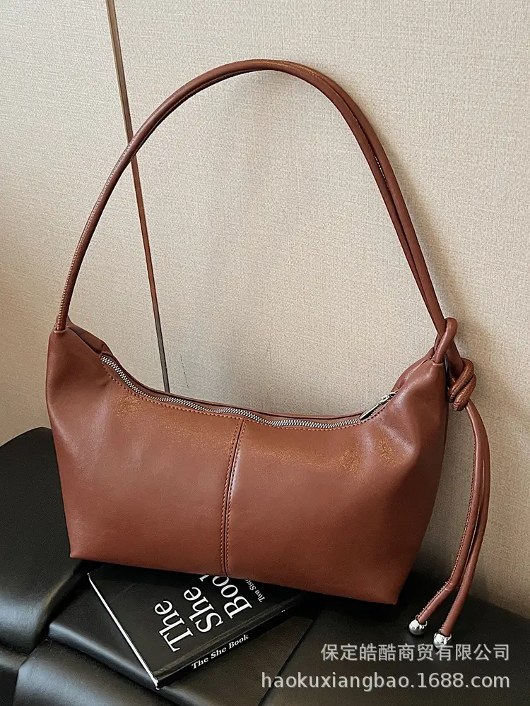 Women Large Capacity Crossbody Bag Brown Leather 2025