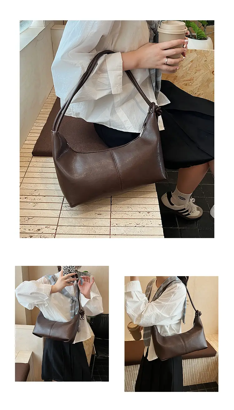Women Large Capacity Crossbody Bag Brown Leather 2025 — feature 11