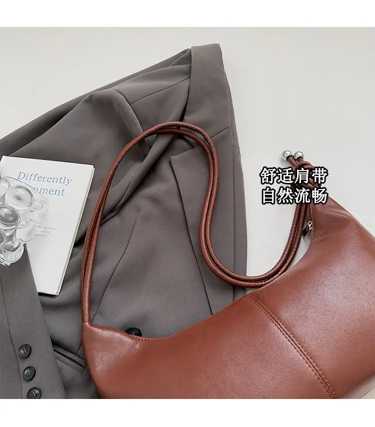 Women Large Capacity Crossbody Bag Brown Leather 2025 — feature 5