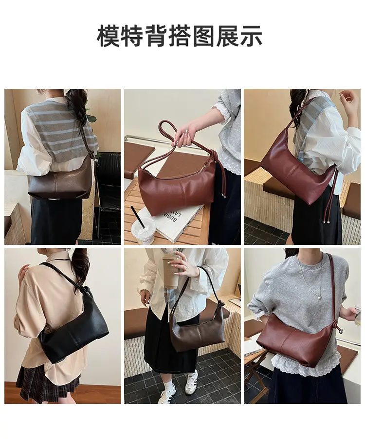 Women Large Capacity Crossbody Bag Brown Leather 2025 — feature 8