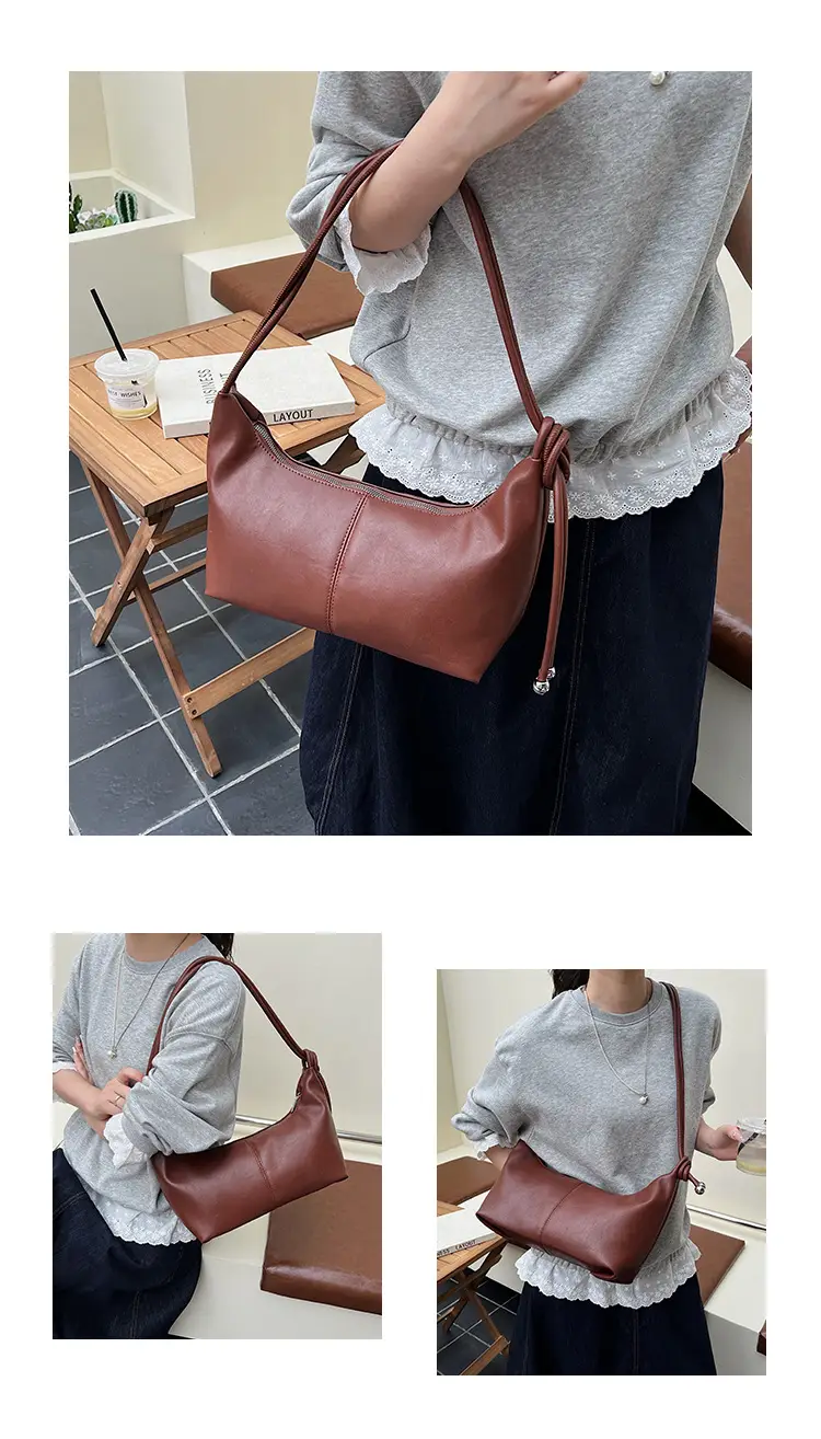Women Large Capacity Crossbody Bag Brown Leather 2025 — feature 9