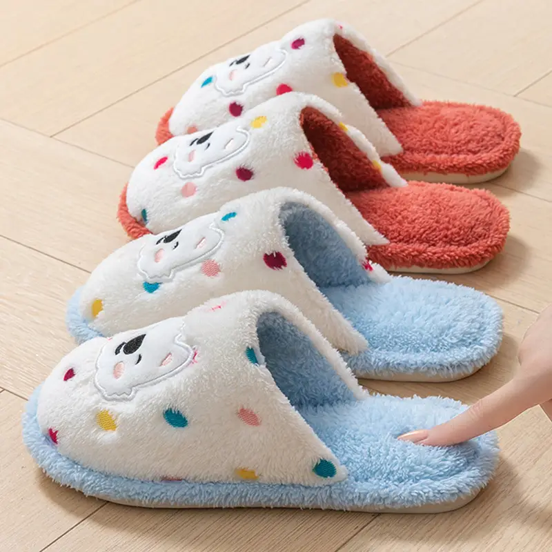 Cotton Slippers for Women, Spring, Autumn and Winter Home Use, Indoor Non-Slip Couple Home Warm Winter Plush Slippers for Men - Image 20