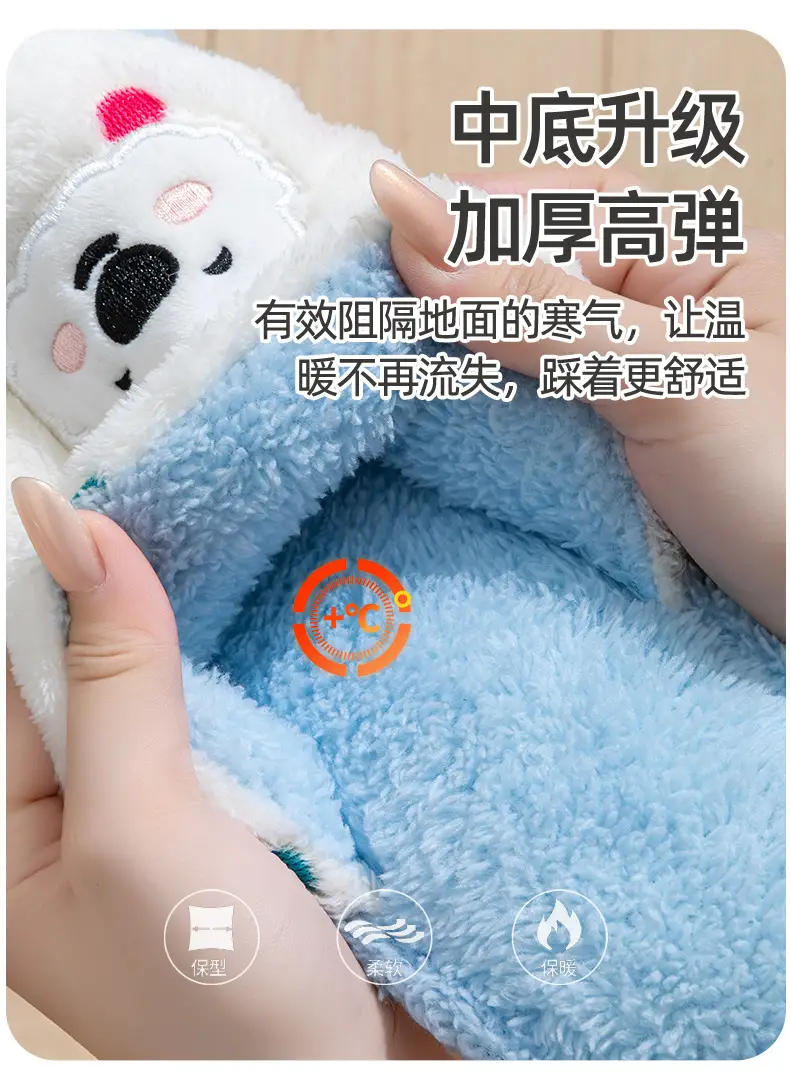 Cotton Slippers for Women, Spring, Autumn and Winter Home Use, Indoor Non-Slip Couple Home Warm Winter Plush Slippers for Men — feature 12