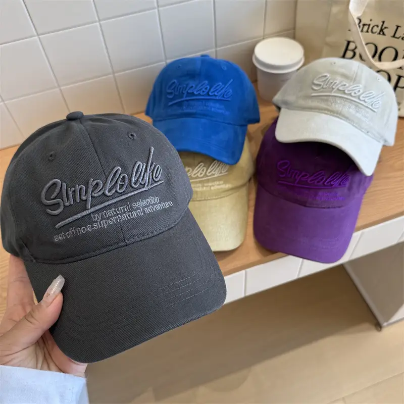 Vintage Letter Embroidered Baseball Caps for Women