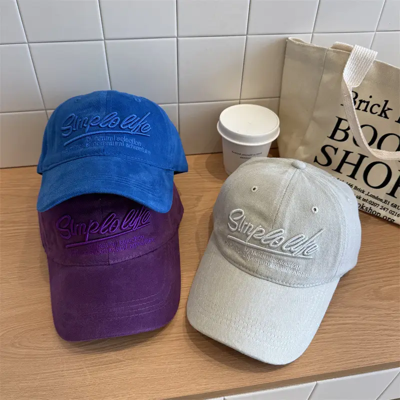 Vintage Letter Embroidered Baseball Caps for Women