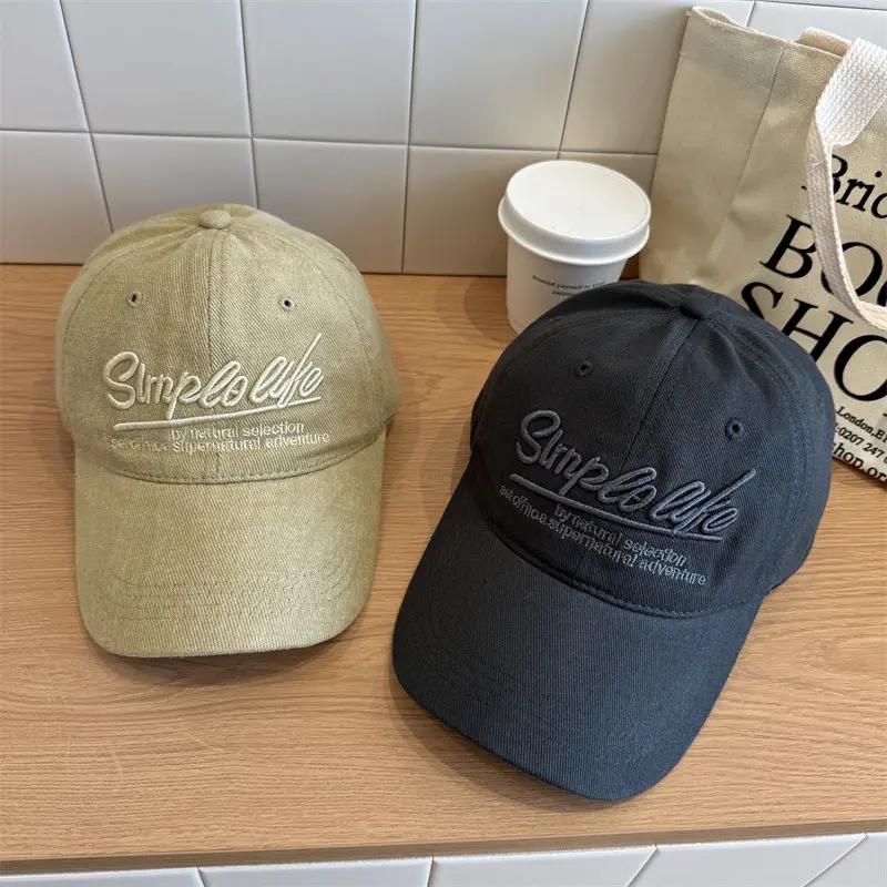 Vintage Letter Embroidered Baseball Caps for Women