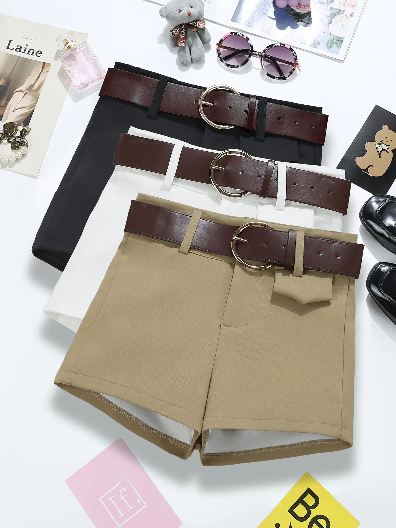 Women Slim Casual Pants 2025 Autumn High Waist Stretchy Tan — feature 1