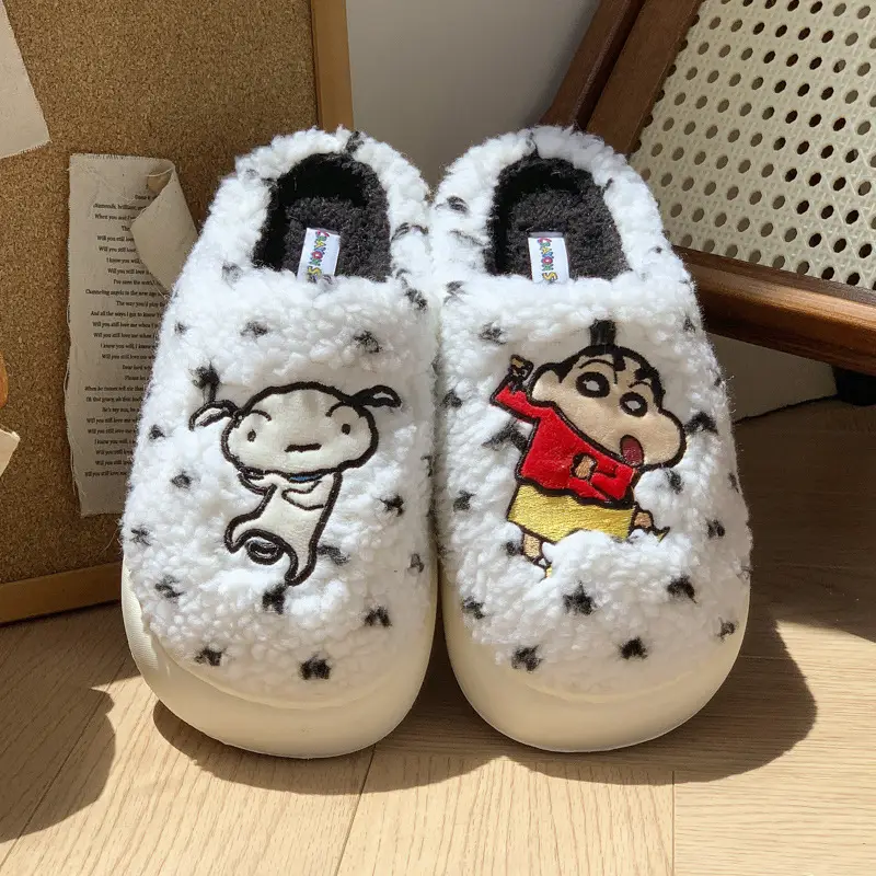 Authentic Ip Co-Branded Mingsheng Crayon Shin-Chan Cotton Slippers Winter Couple Home Warm Cartoon Furry Shoes for Men and Women - Image 7