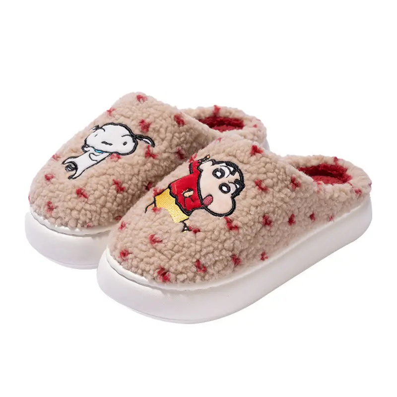 Authentic Ip Co-Branded Mingsheng Crayon Shin-Chan Cotton Slippers Winter Couple Home Warm Cartoon Furry Shoes for Men and Women - Image 8