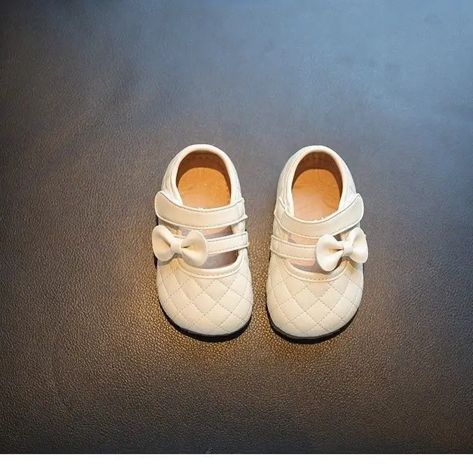 Toddler Shoes White Quilted Soft Sole 0-1Yr