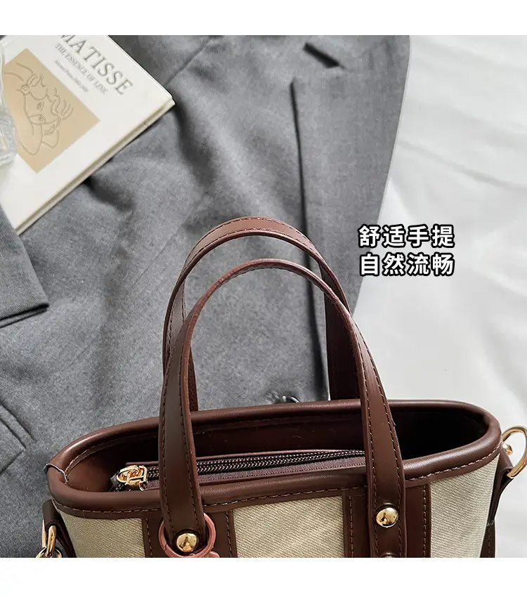 Women's Brown Leather Crossbody Bag with Teddy Bear Charm — feature 9
