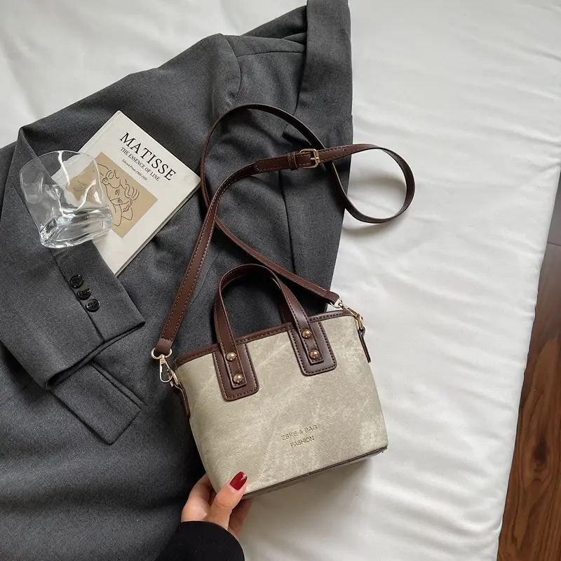 Women's Brown Leather Crossbody Bag with Teddy Bear Charm - Image 10