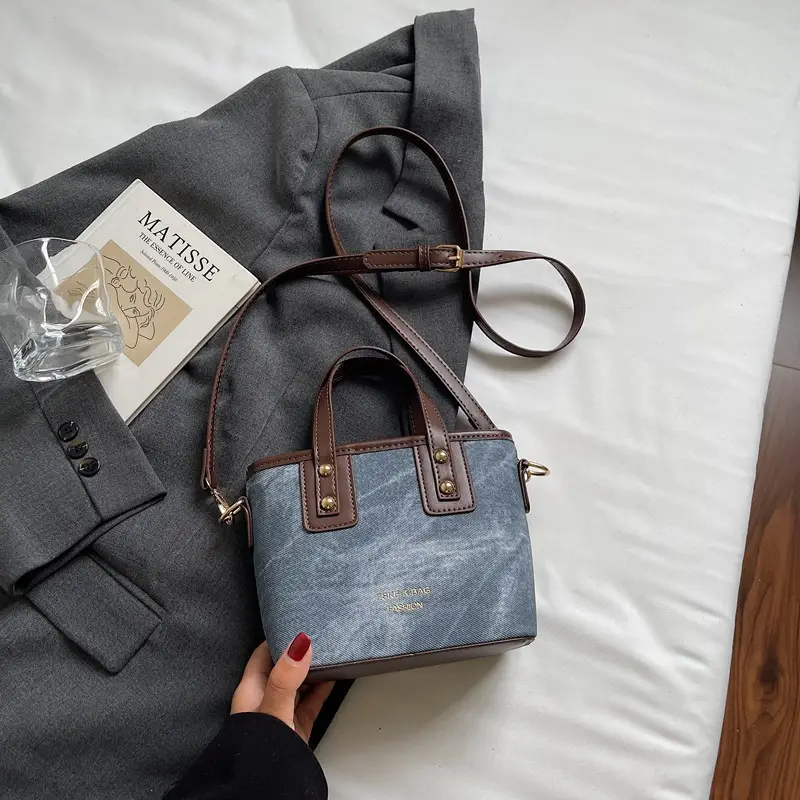 Women's Brown Leather Crossbody Bag with Teddy Bear Charm - Image 9