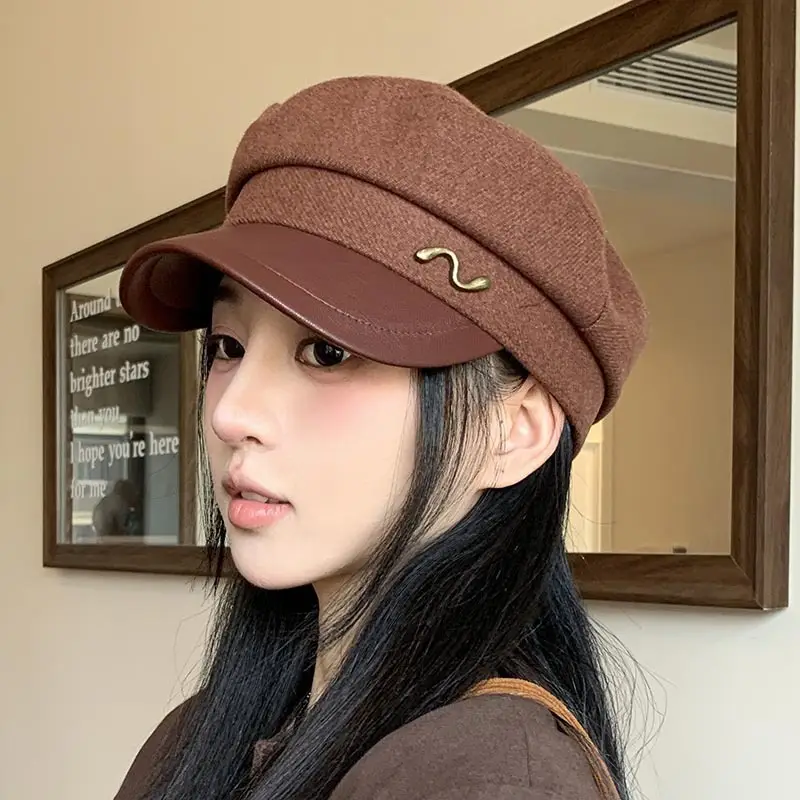 Women's Navy British Beret Cap with Wave Logo - Image 8