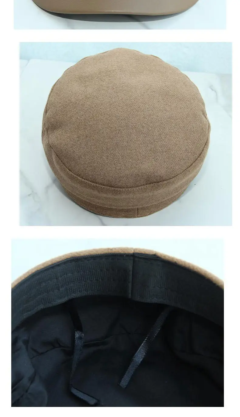 Women's Navy British Beret Cap with Wave Logo — feature 13