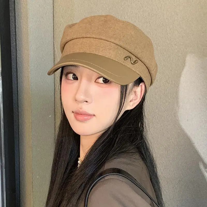 Women's Navy British Beret Cap with Wave Logo - Image 3