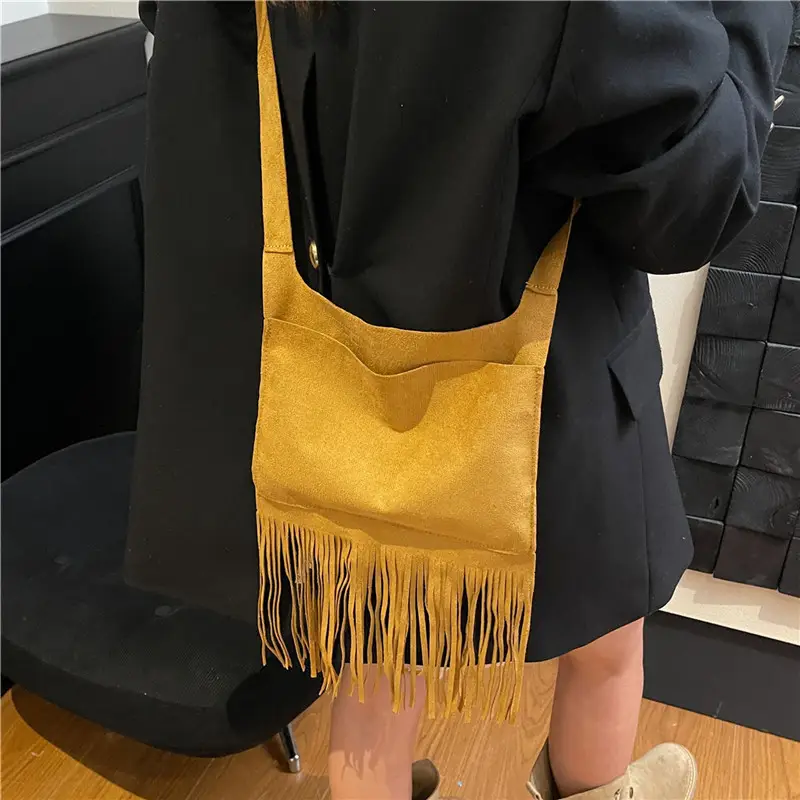 Red Tassel Crossbody Bag for Women Summer Commute - Image 6