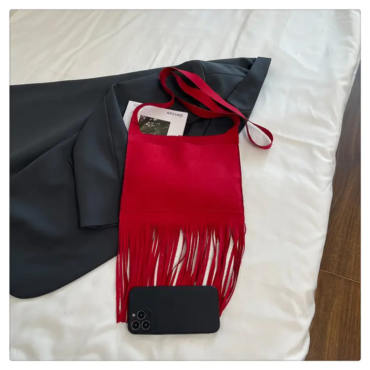 Red Tassel Crossbody Bag for Women Summer Commute — feature 19