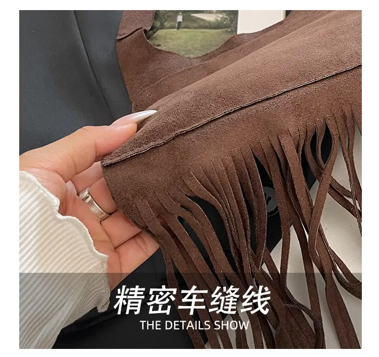 Red Tassel Crossbody Bag for Women Summer Commute — feature 6