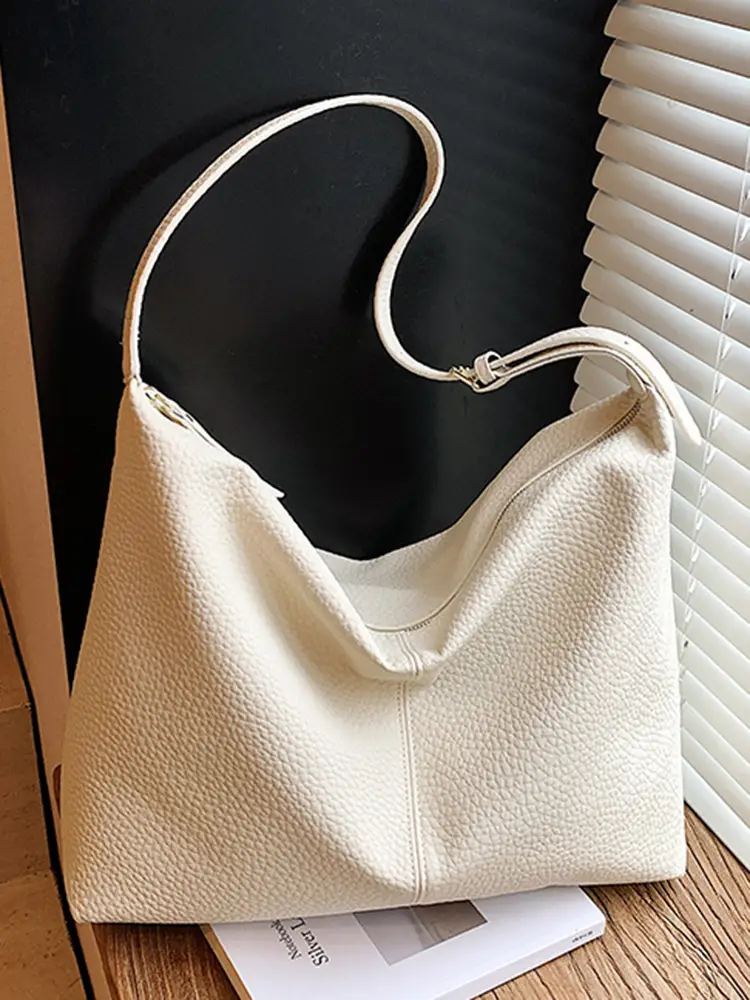 Women's Cream Leather Shoulder Crossbody Bag 2025 - Image 5
